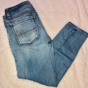 American Eagle distressed crop jeans